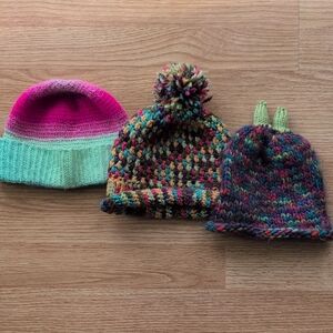Colorful Knit Beanie Set
